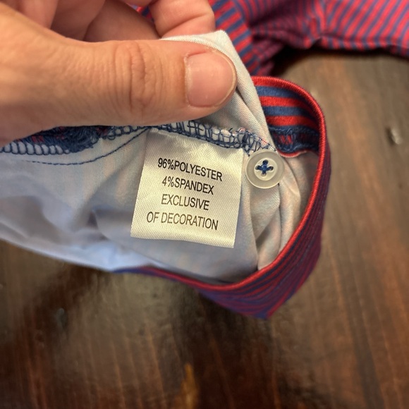 Tailorbyrd Men's Polo Shirt - Red and Blue Stripes - Picture 4 of 5